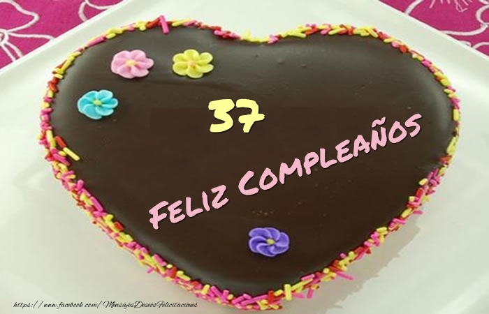 37 años Feliz Compleaños Tarta