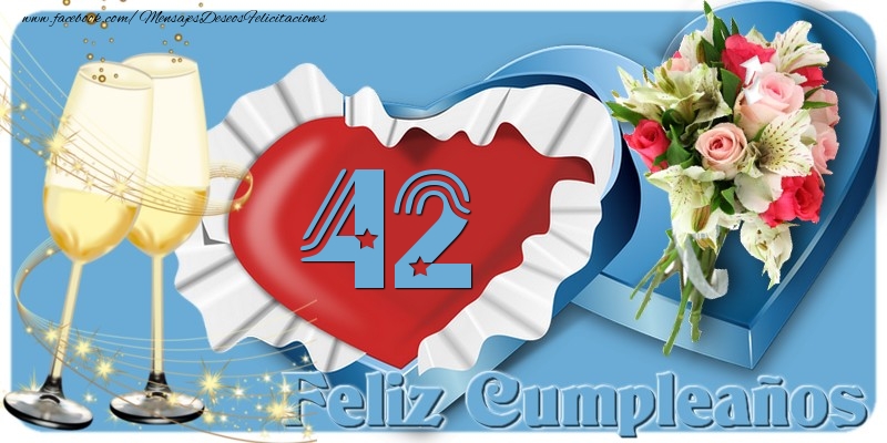 42 años Feliz Cumpleaños