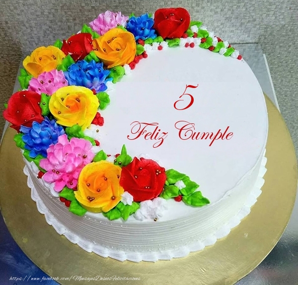 5 años Feliz Cumple- Tarta