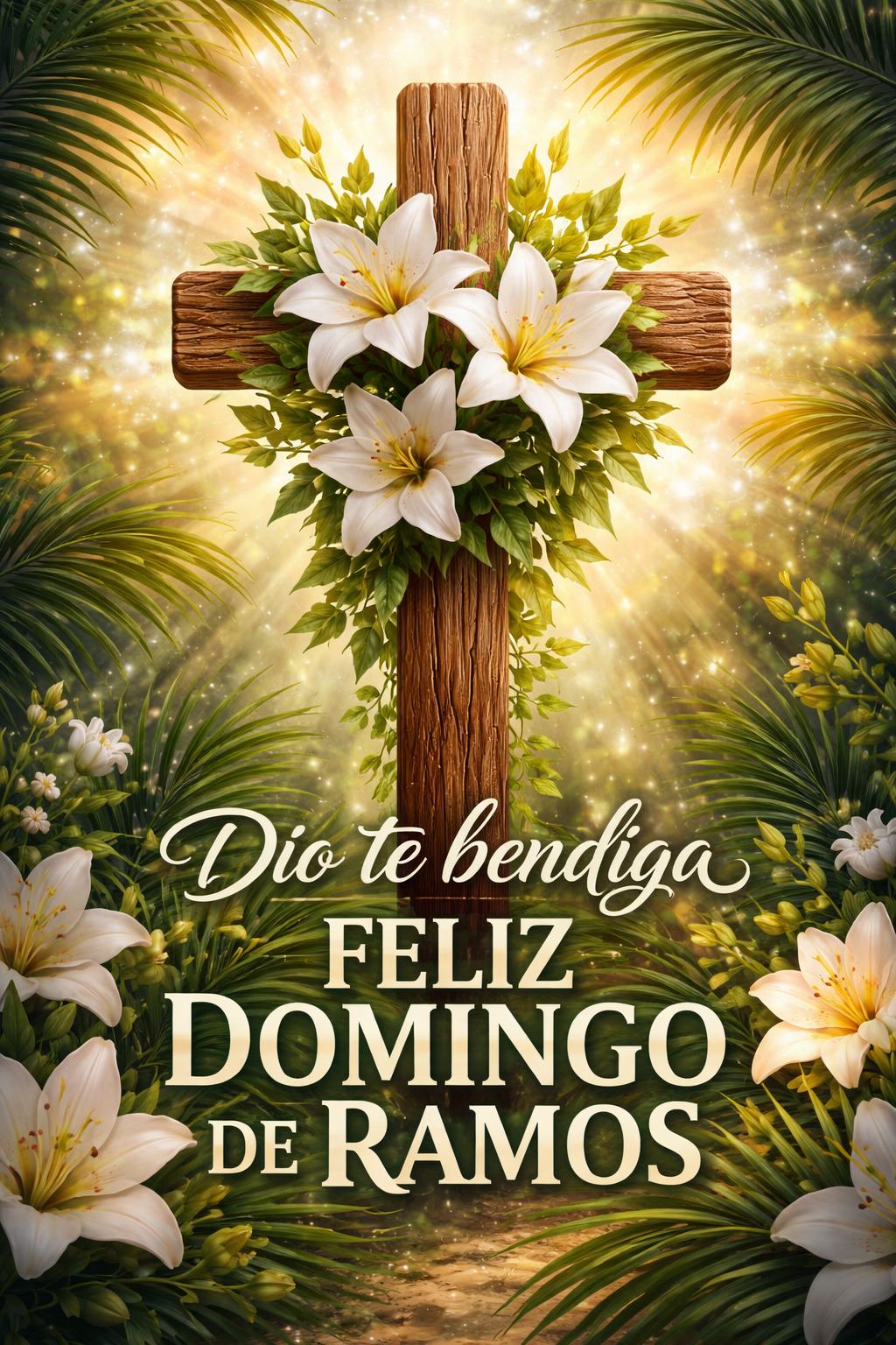 Feliz Domingo de Ramos. Dio te bendiga. ~ Teddy con flores