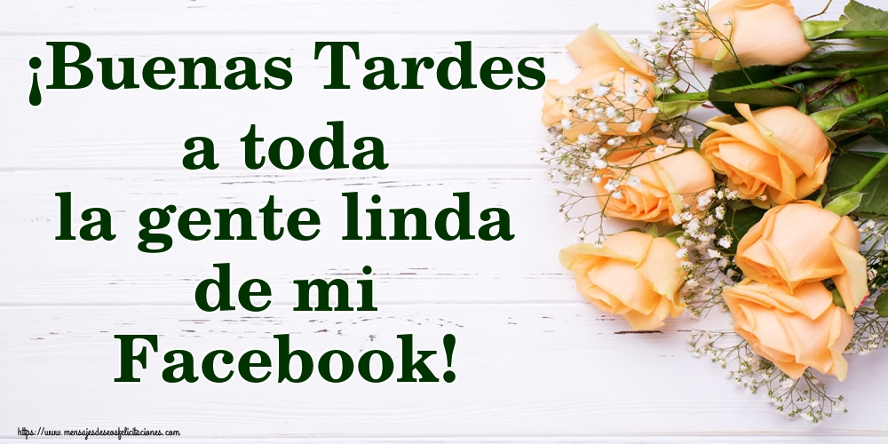 ¡Buenas Tardes a toda la gente linda de mi Facebook!