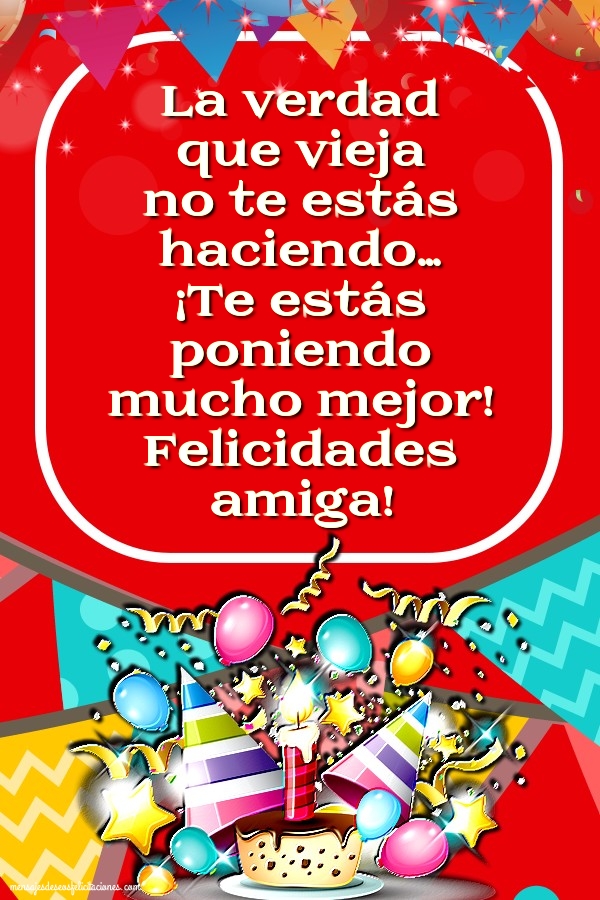 Felicitaciones de cumpleaños - Felicidades amiga! - mensajesdeseosfelicitaciones.com