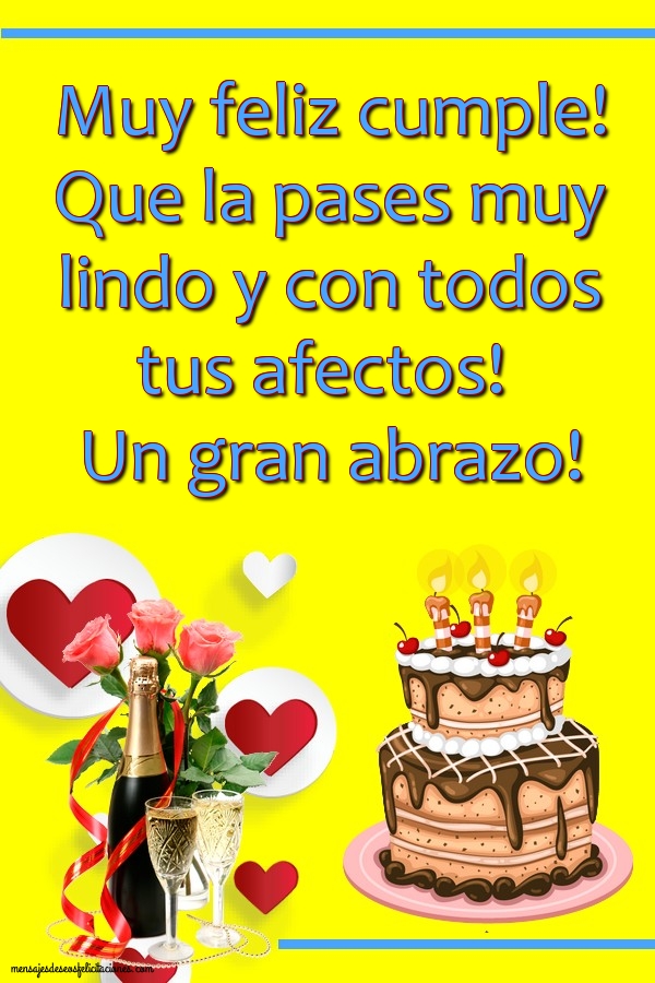 Felicitaciones de cumpleaños - Muy feliz cumple! - mensajesdeseosfelicitaciones.com