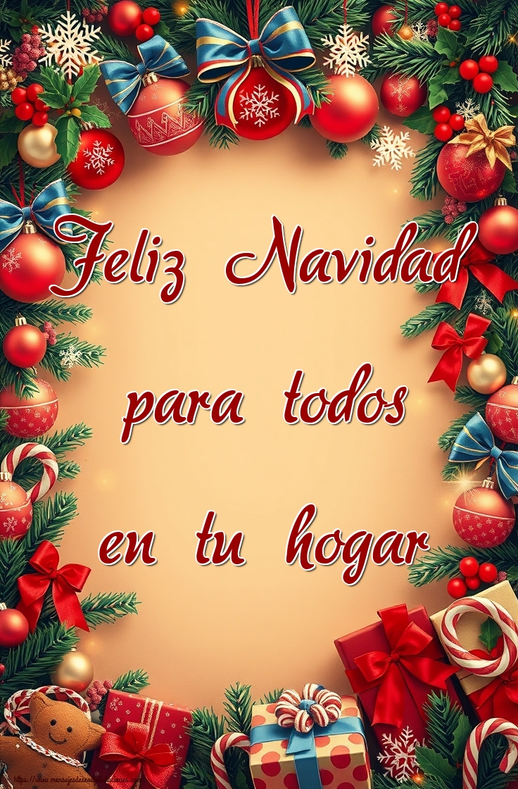 Felicitaciones de Navidad - Feliz Navidad para todos en tu hogar - mensajesdeseosfelicitaciones.com