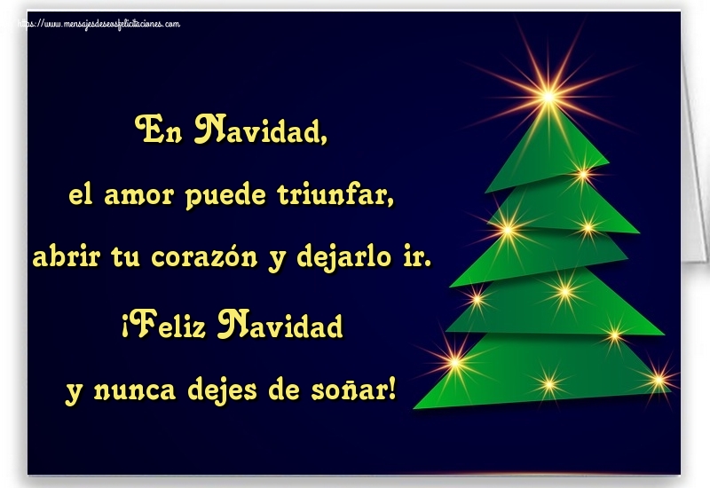 En Navidad, el amor puede triunfar, abrir tu corazón y dejarlo ir. ¡Feliz Navidad y nunca dejes de soñar!