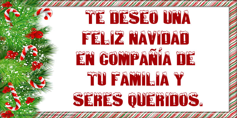 Te deseo una Feliz Navidad en compañía de  tu familia y seres queridos.