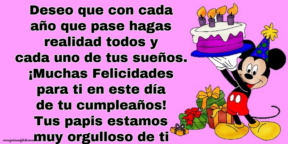 Tus papis estamos muy orgulloso de ti