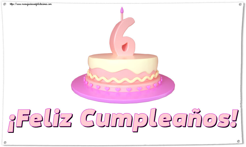 Niños ¡Feliz Cumpleaños! ~ Tarta 6 años