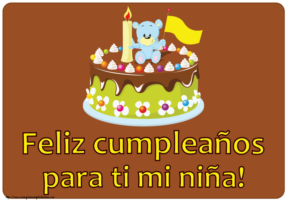 Niños Feliz cumpleaños para ti mi niña! ~ tarta osito