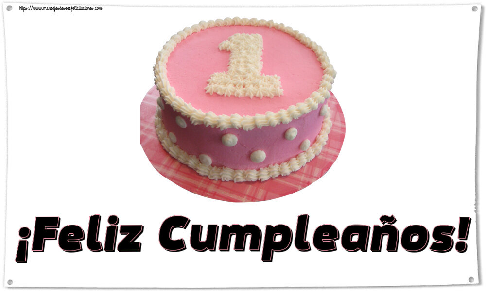 Niños ¡Feliz Cumpleaños! ~ Tarta 1 año