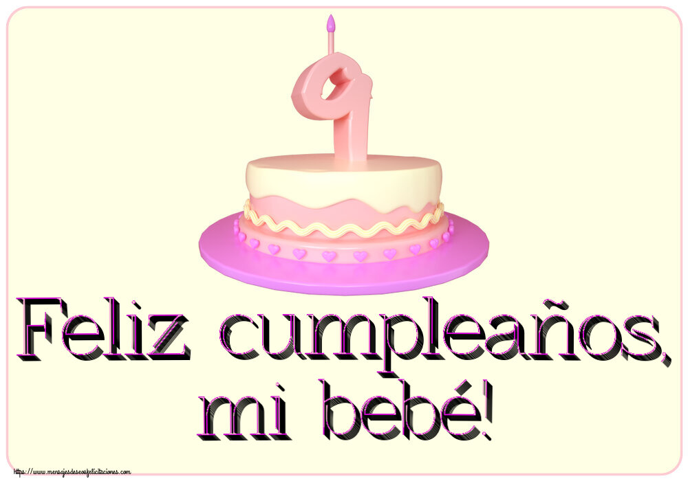 Niños Feliz cumpleaños, mi bebé! ~ Tarta 9 años