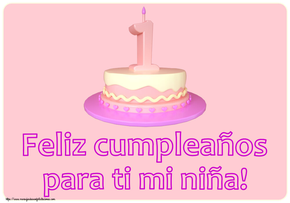 Niños Feliz cumpleaños para ti mi niña! ~ Tarta 1 año