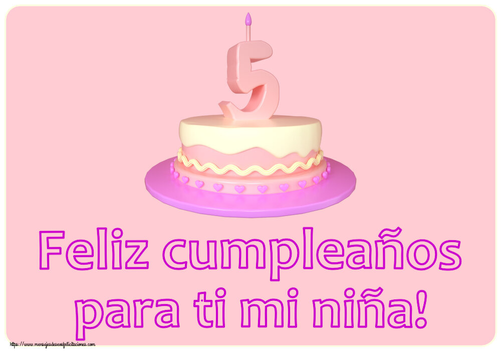 Niños Feliz cumpleaños para ti mi niña! ~ Tarta 5 años