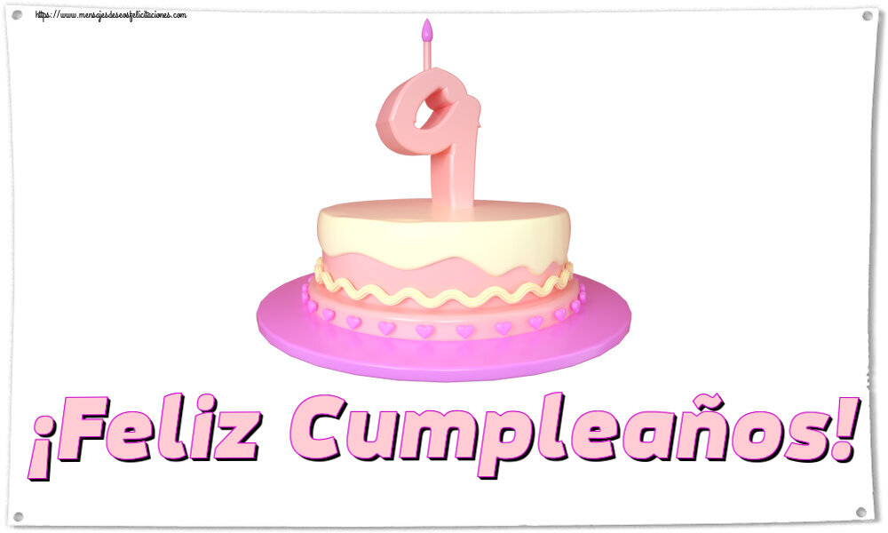 Niños ¡Feliz Cumpleaños! ~ Tarta 9 años