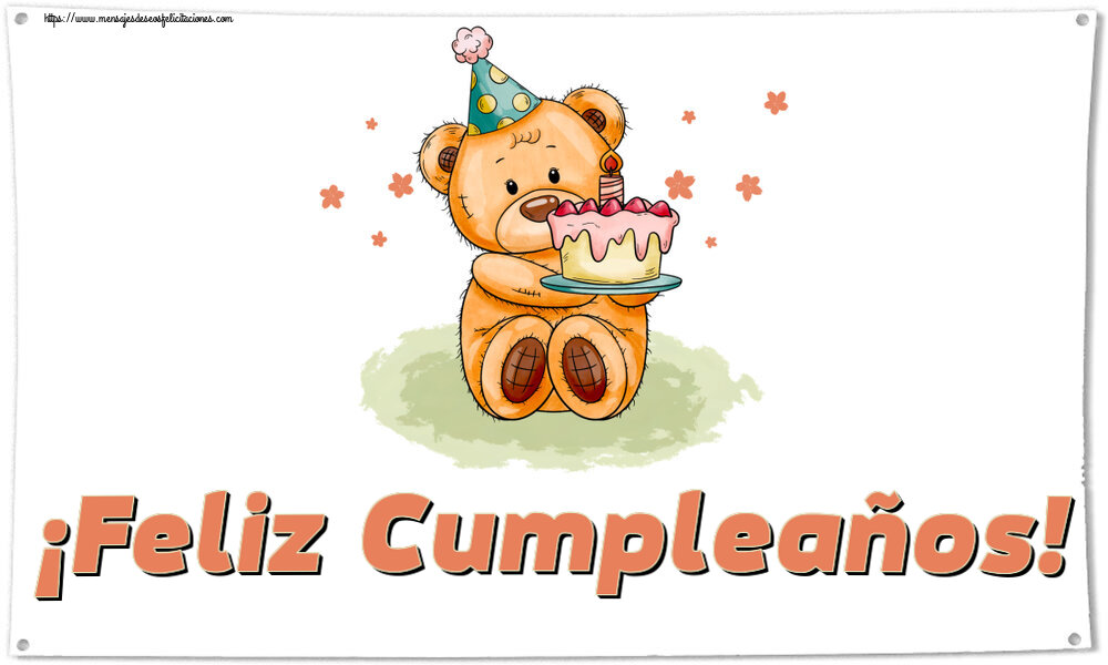 ¡Feliz Cumpleaños! ~ osito de peluche con tarta