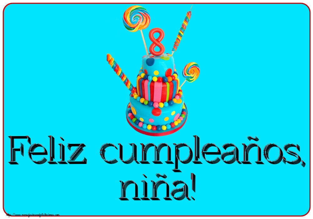Feliz cumpleaños, niña! ~ Tarta 8 años