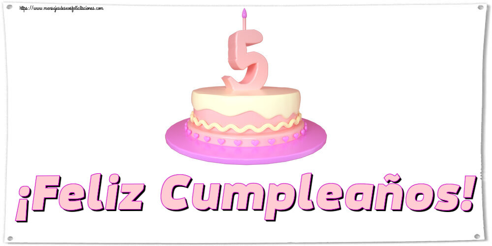 Niños ¡Feliz Cumpleaños! ~ Tarta 5 años