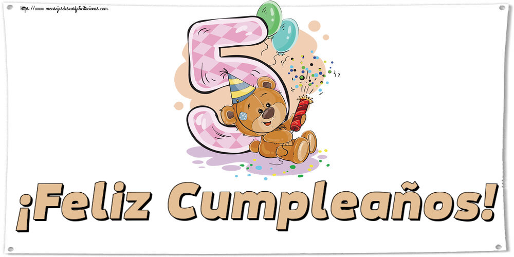 Niños ¡Feliz Cumpleaños! ~ 5 años