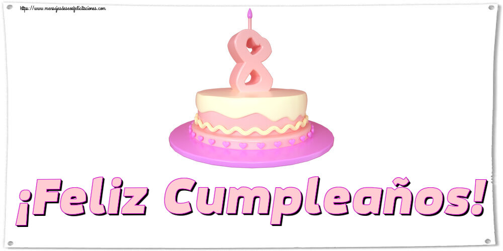 Niños ¡Feliz Cumpleaños! ~ Tarta 8 años