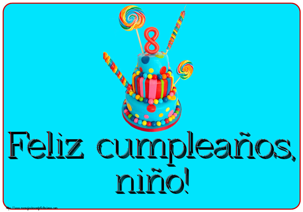 Niños Feliz cumpleaños, niño! ~ Tarta 8 años