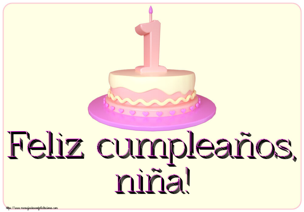 Niños Feliz cumpleaños, niña! ~ Tarta 1 año