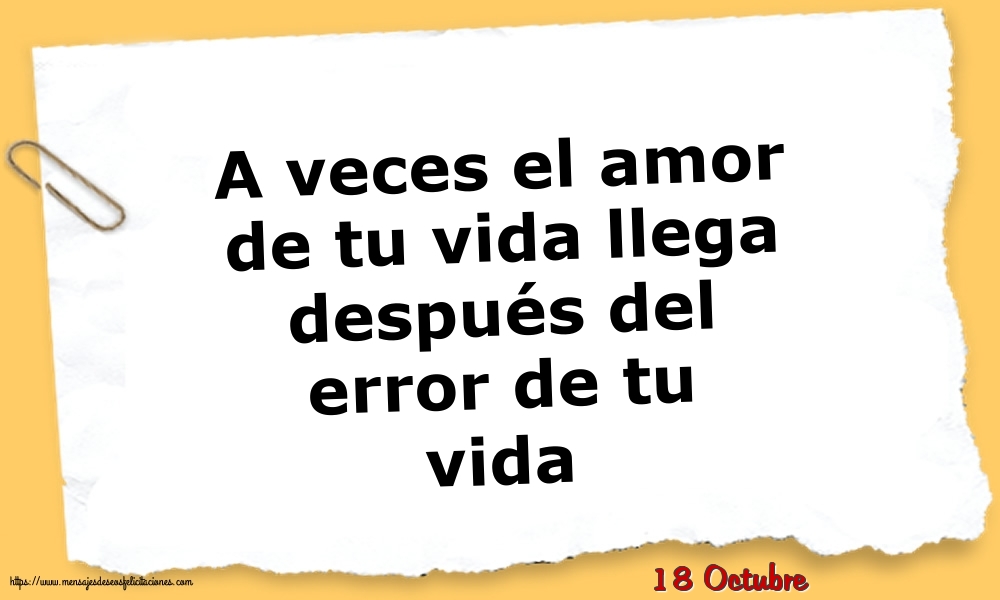 18 Octubre - A veces el amor de tu vida