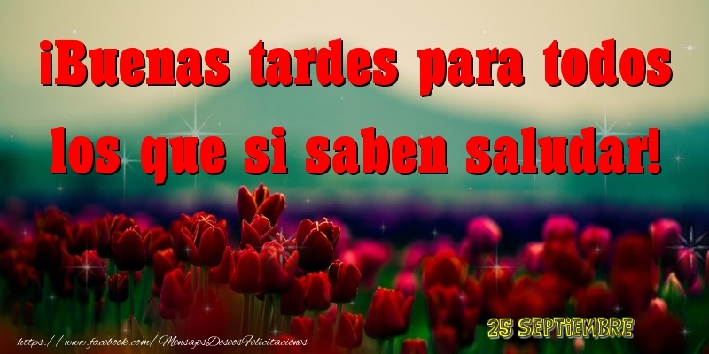 Felicitaciones para 25 Septiembre - 25 Septiembre - Buenas tardes