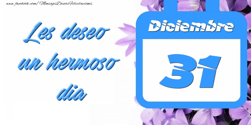 Diciembre 31 Les deseo un hermoso dia