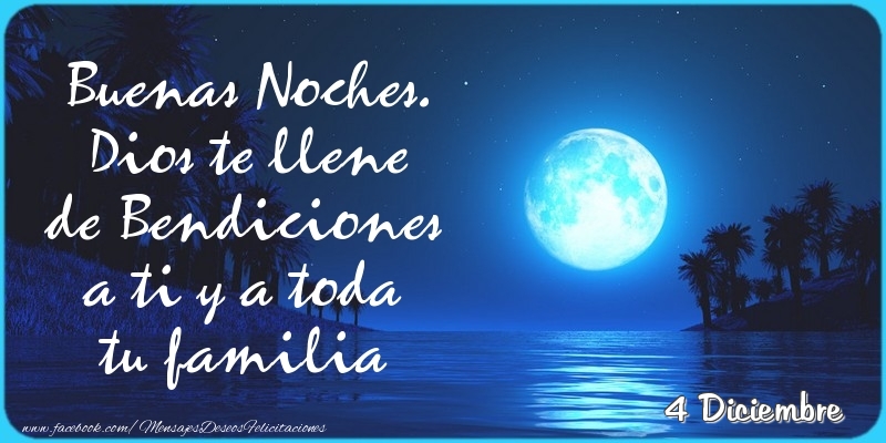 Felicitaciones para 4 Diciembre - 4 Diciembre - Buenas Noches