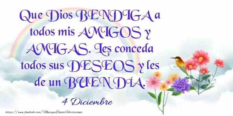 Felicitaciones para 4 Diciembre - 4 Diciembre - Buenos Días!