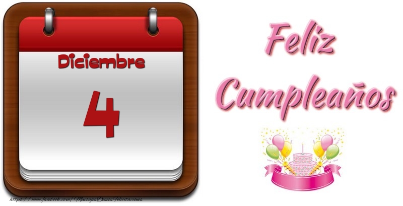 Felicitaciones para 4 Diciembre - Diciembre 4 Feliz Cumpleaños