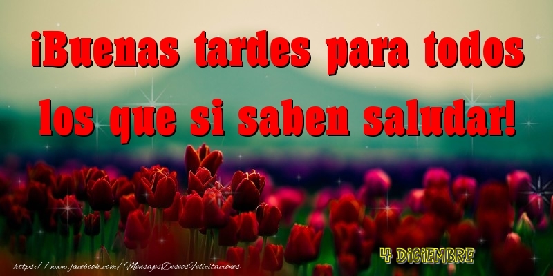 Felicitaciones para 4 Diciembre - 4 Diciembre - Buenas tardes