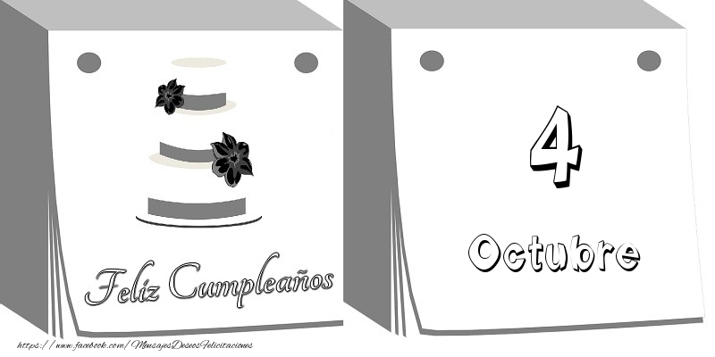 Felicitaciones para 4 Octubre - 4 Octubre Feliz Cumpleaños