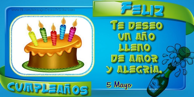 Felicitaciones para 5 Mayo - 5 Mayo - ¡Feliz cumpleaños!