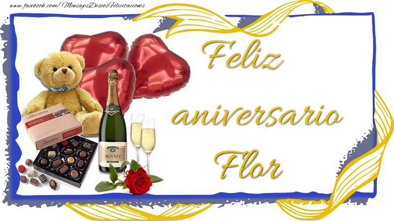 Felicitaciones de aniversario - Feliz aniversario Flor