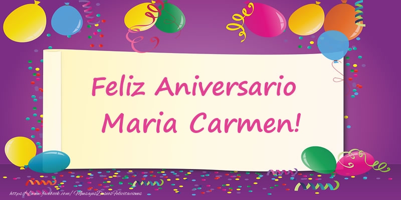 Felicitaciones de aniversario - Feliz Aniversario Maria Carmen!