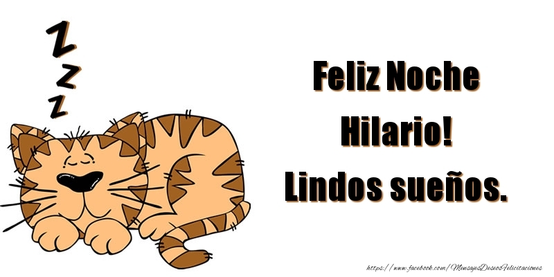 Felicitaciones de buenas noches - Animación | Feliz Noche Hilario! Lindos sueños.