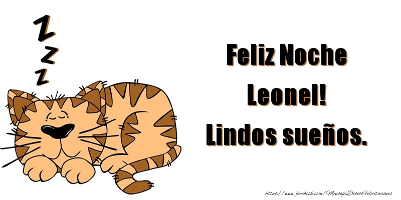 Felicitaciones de buenas noches - Animación | Feliz Noche Leonel! Lindos sueños.
