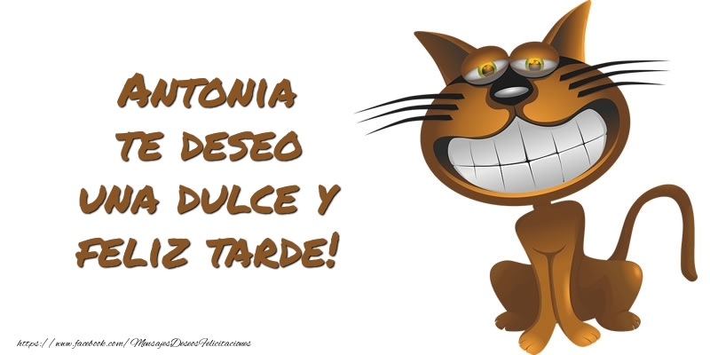 Felicitaciones de buenas tardes - Antonia te deseo una dulce y feliz tarde!