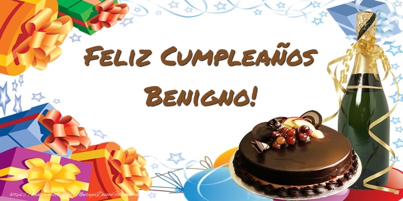 Felicitaciones de cumpleaños - Champán & Tartas & Hombres | Feliz Cumpleaños Benigno!