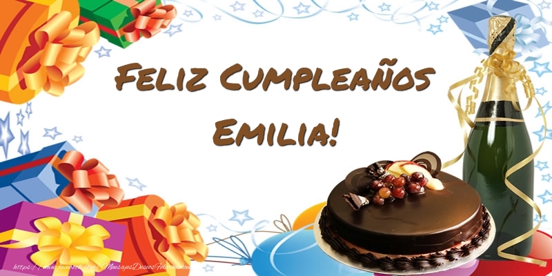 Felicitaciones de cumpleaños - Champán & Tartas & Hombres | Feliz Cumpleaños Emilia!