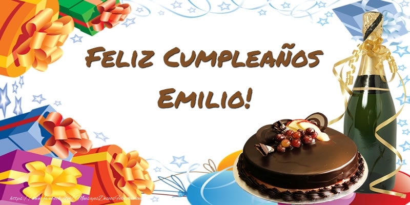 Felicitaciones de cumpleaños - Champán & Tartas & Hombres | Feliz Cumpleaños Emilio!