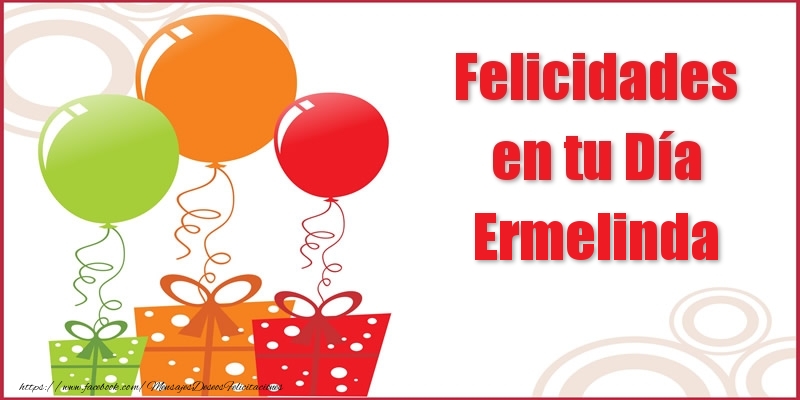 Felicitaciones de cumpleaños - Globos | Felicidades en tu Día Ermelinda