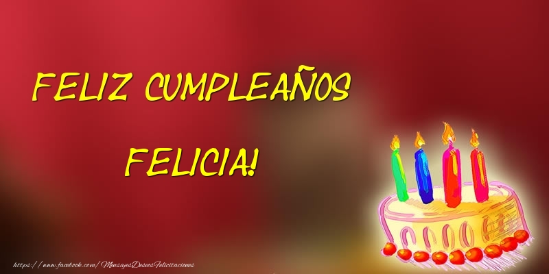 Felicitaciones de cumpleaños - Tartas | Feliz cumpleaños Felicia!