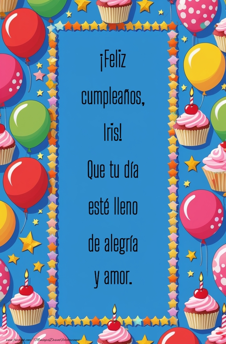 Felicitaciones de cumpleaños - Globos & Tartas | Tarjeta de felicitación personalizada con nombre