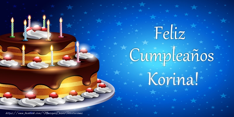 Felicitaciones de cumpleaños - Tartas | Feliz Cumpleaños Korina!