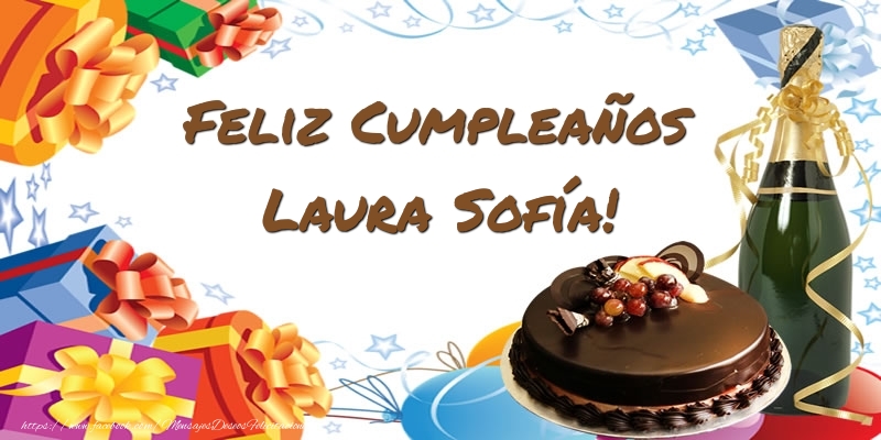 Felicitaciones de cumpleaños - Champán & Tartas & Hombres | Feliz Cumpleaños Laura Sofía!