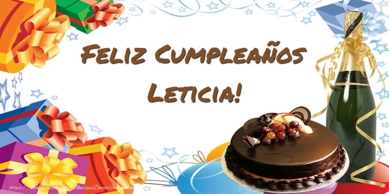 Felicitaciones de cumpleaños - Champán & Tartas & Hombres | Feliz Cumpleaños Leticia!
