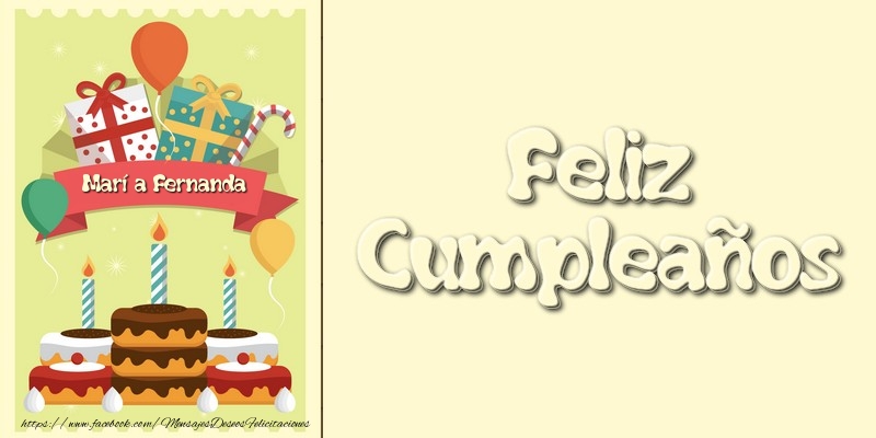 Felicitaciones de cumpleaños - Tartas | Feliz CumpleañosMaría Fernanda