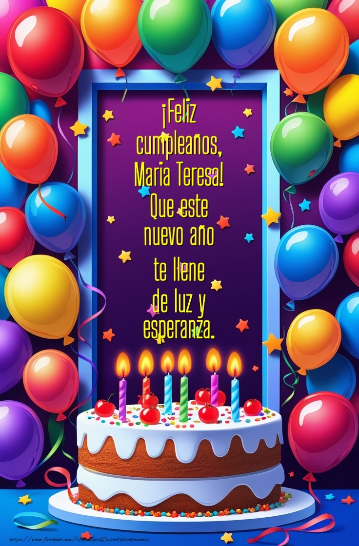 Felicitaciones de cumpleaños - Que este nuevo año te llene  de luz y  esperanza.